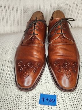 DESIGNER ITALIAN GRAVATI GARYS INT'L MEN BROWN LEATHER OXFORDS SHOES SZ 12 M